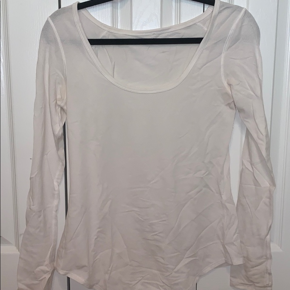 Lululemon White Off the Shoulder Long Sleeve
